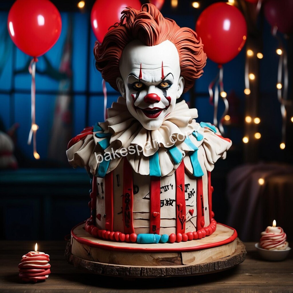 18 Pennywise From It Movie Cake Design Ideas BakeSpark Pennywise Cake 9 1024x1024