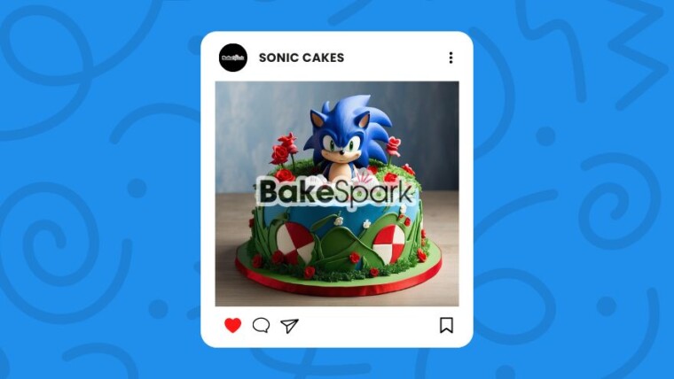 sonic-themed cake