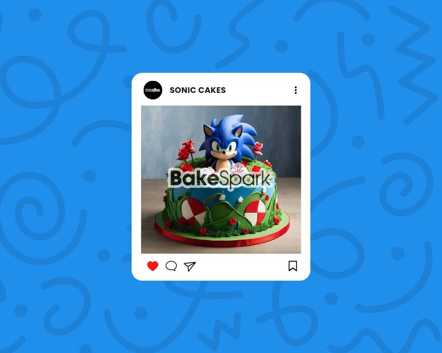 sonic-themed cake
