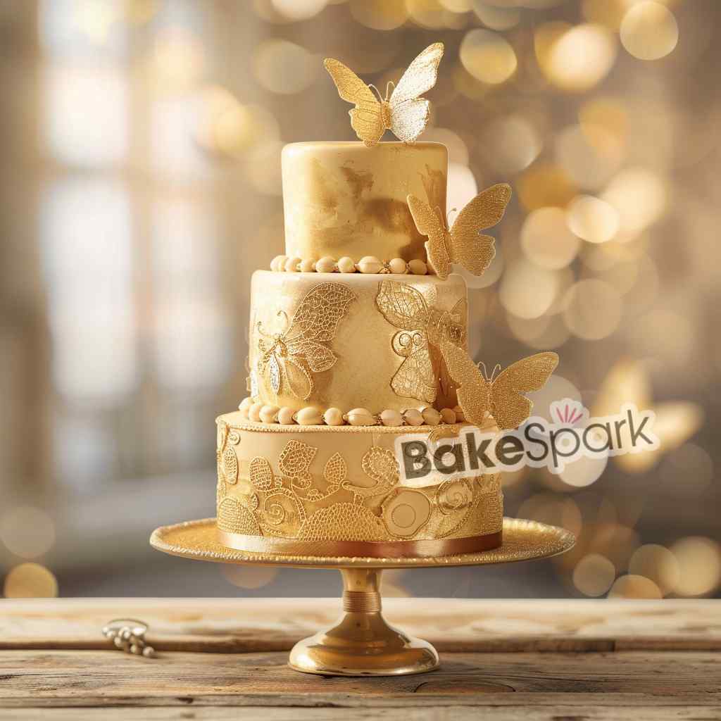 golden cake design