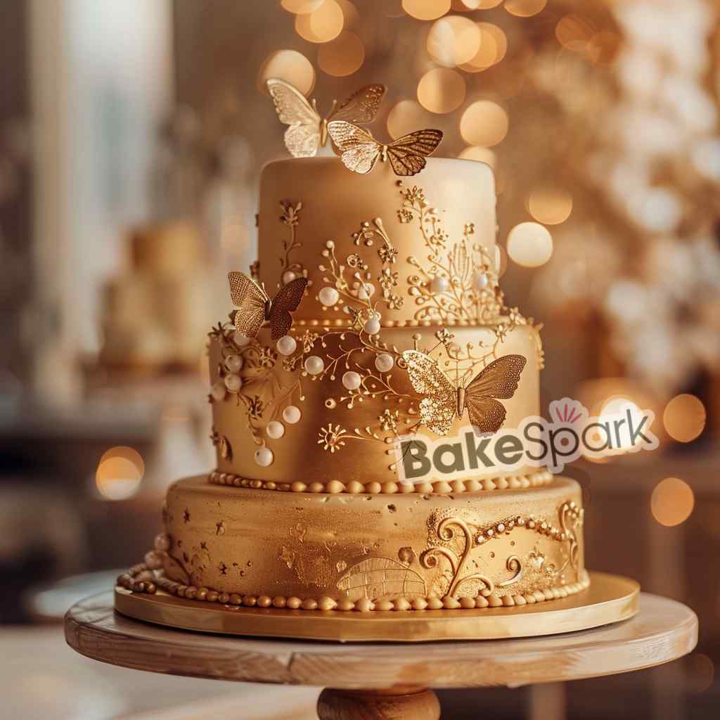 golden cake design