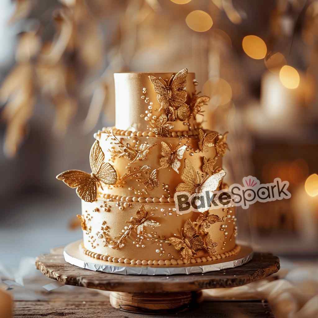golden cake design