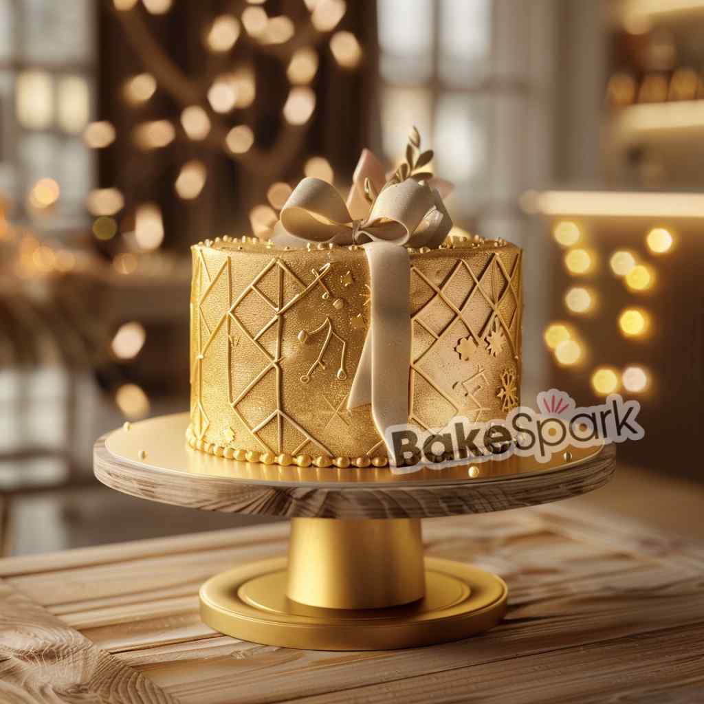 golden cake design