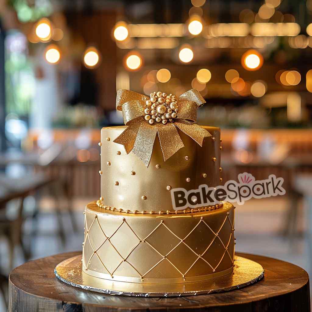 golden cake design