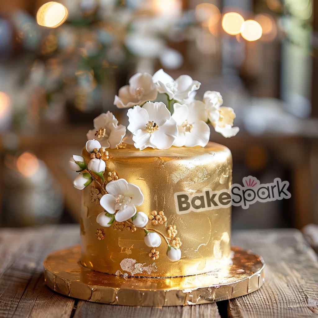 golden cake design