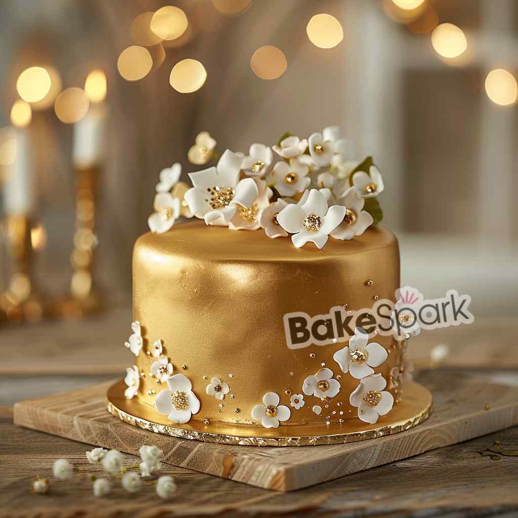 golden cake design