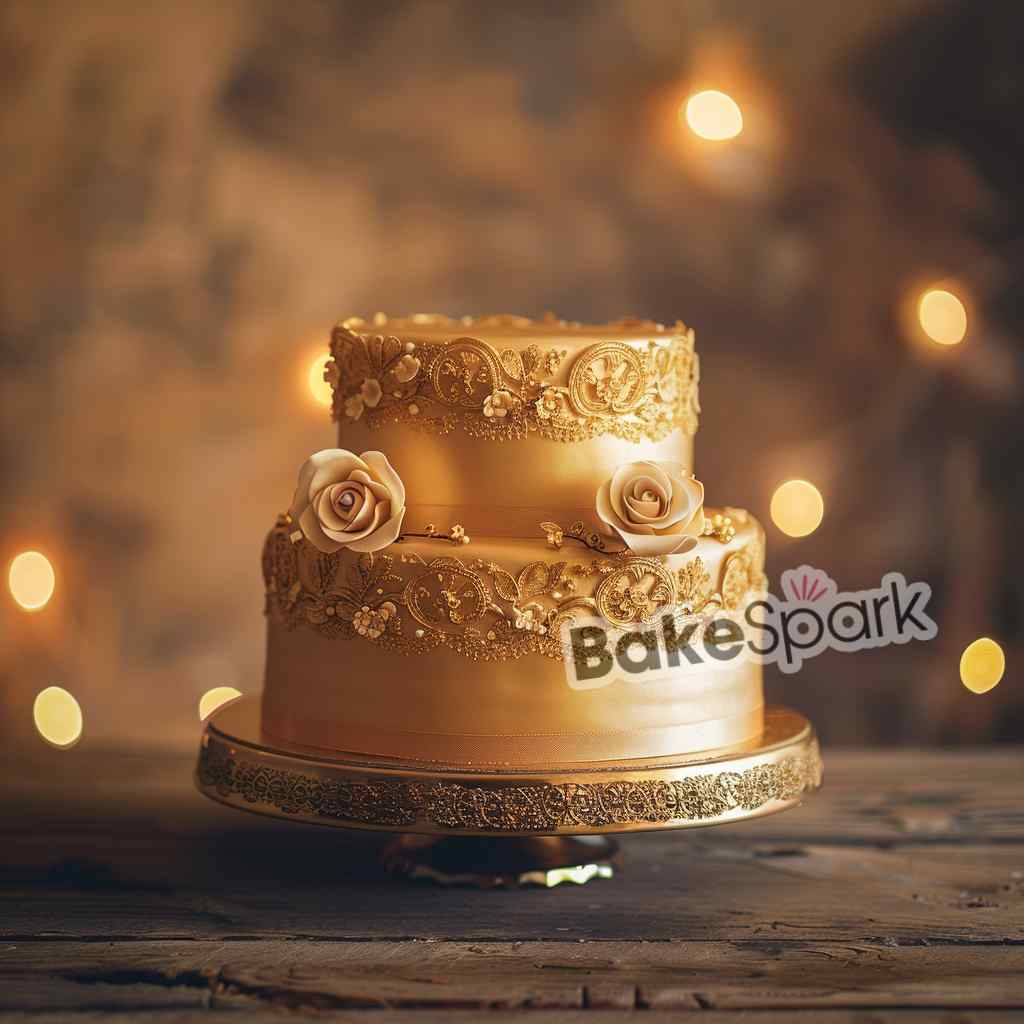 golden cake design
