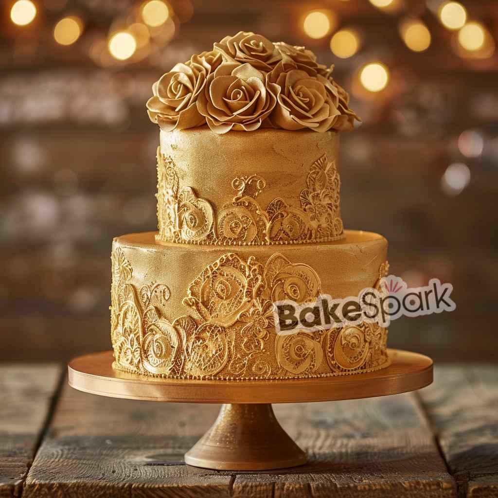 golden cake design