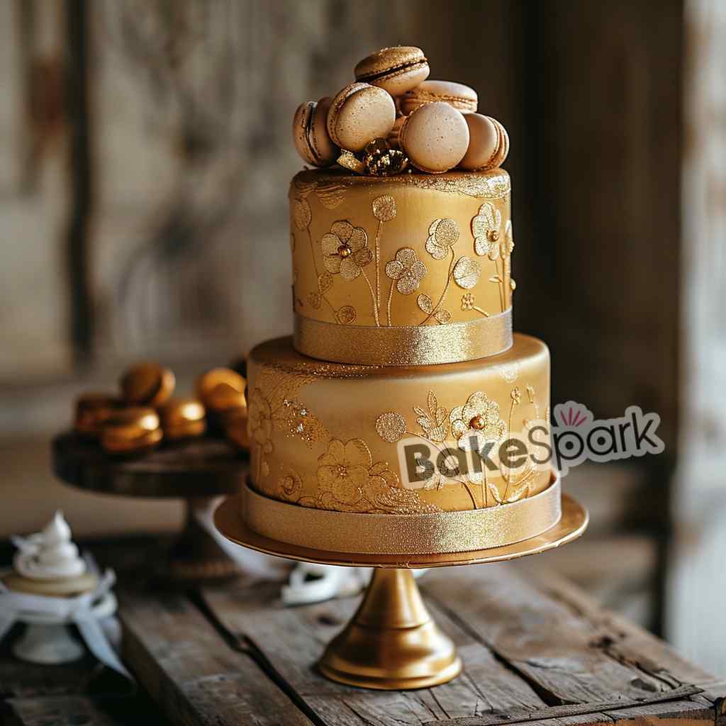 golden cake design