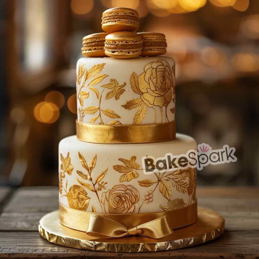 golden cake design