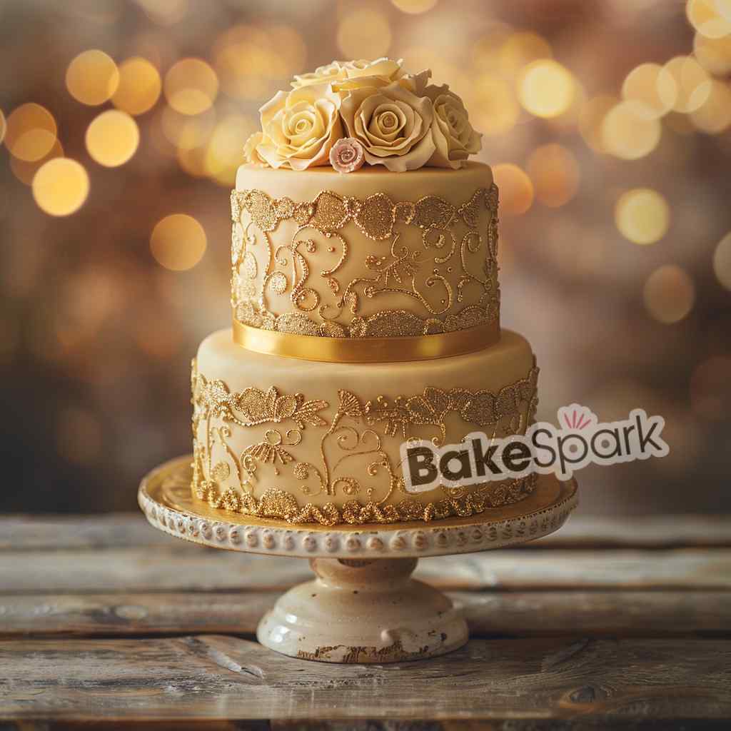 golden cake design