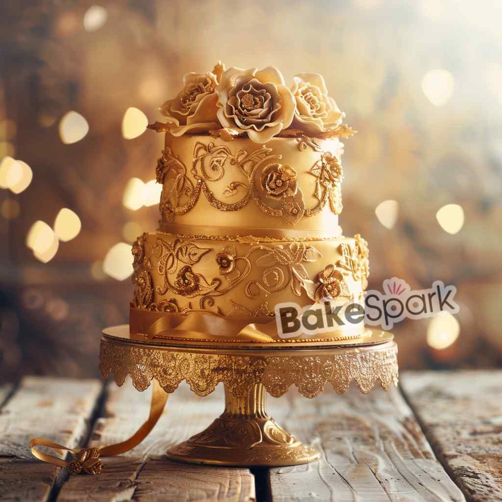 golden cake design