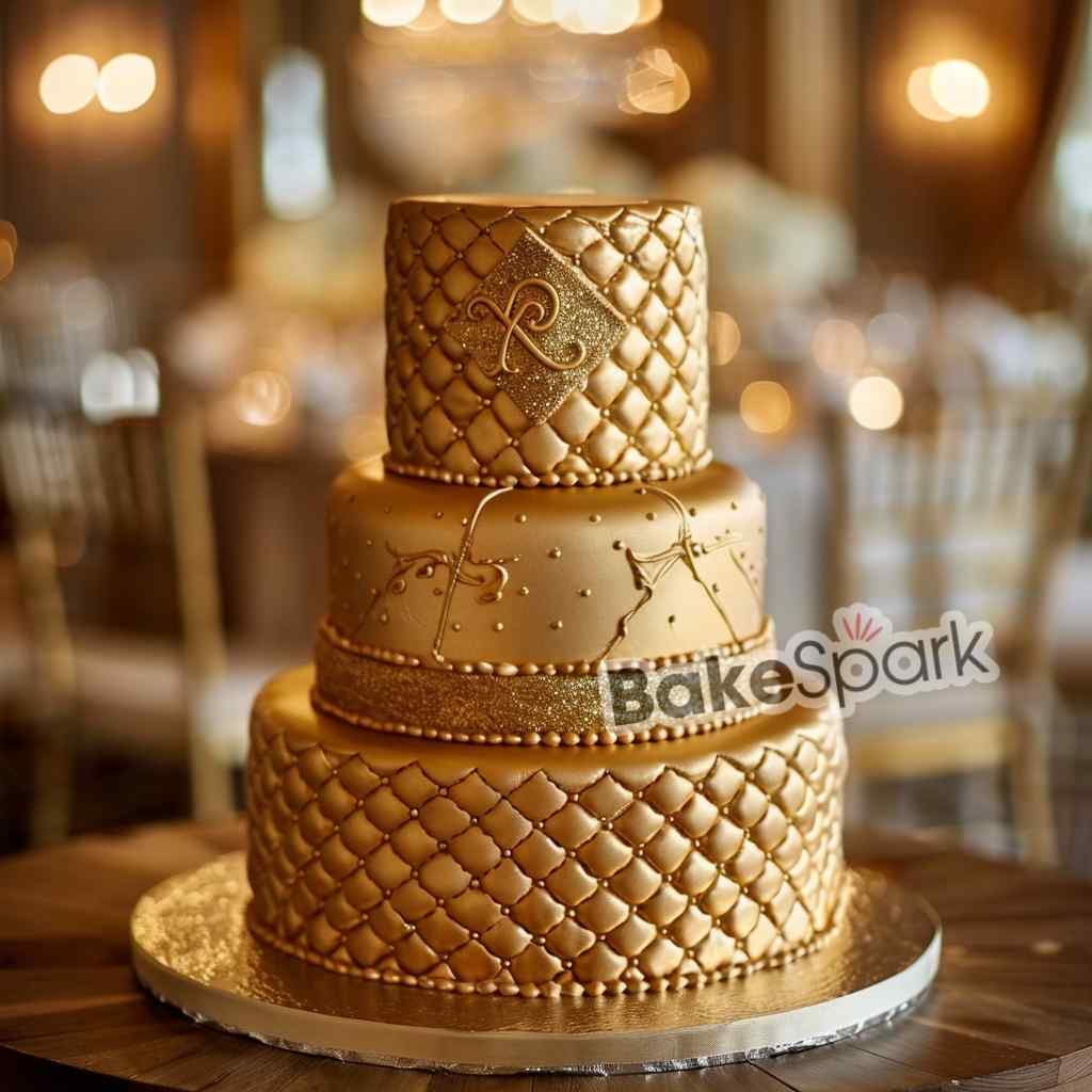 golden cake design