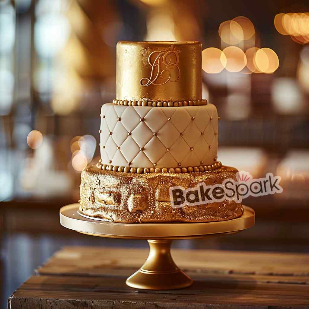 golden cake design