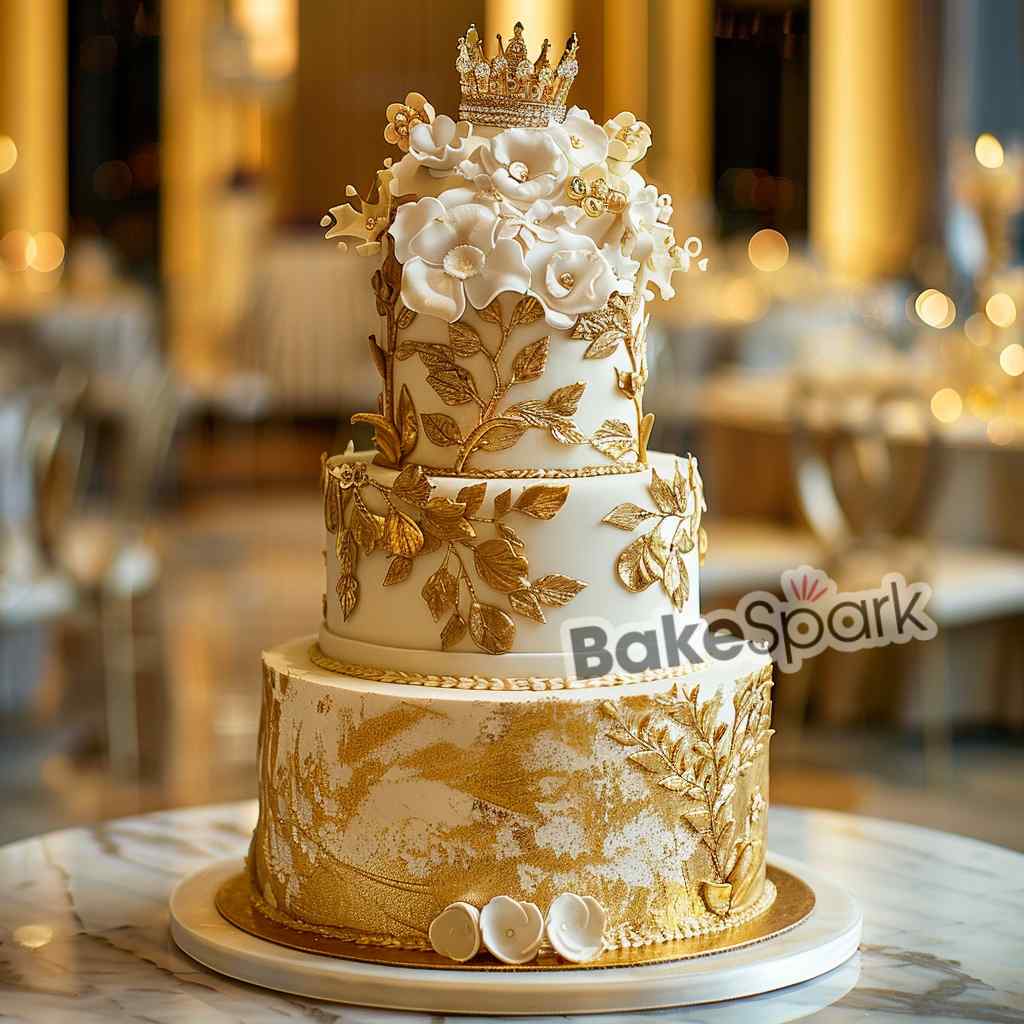 golden cake design