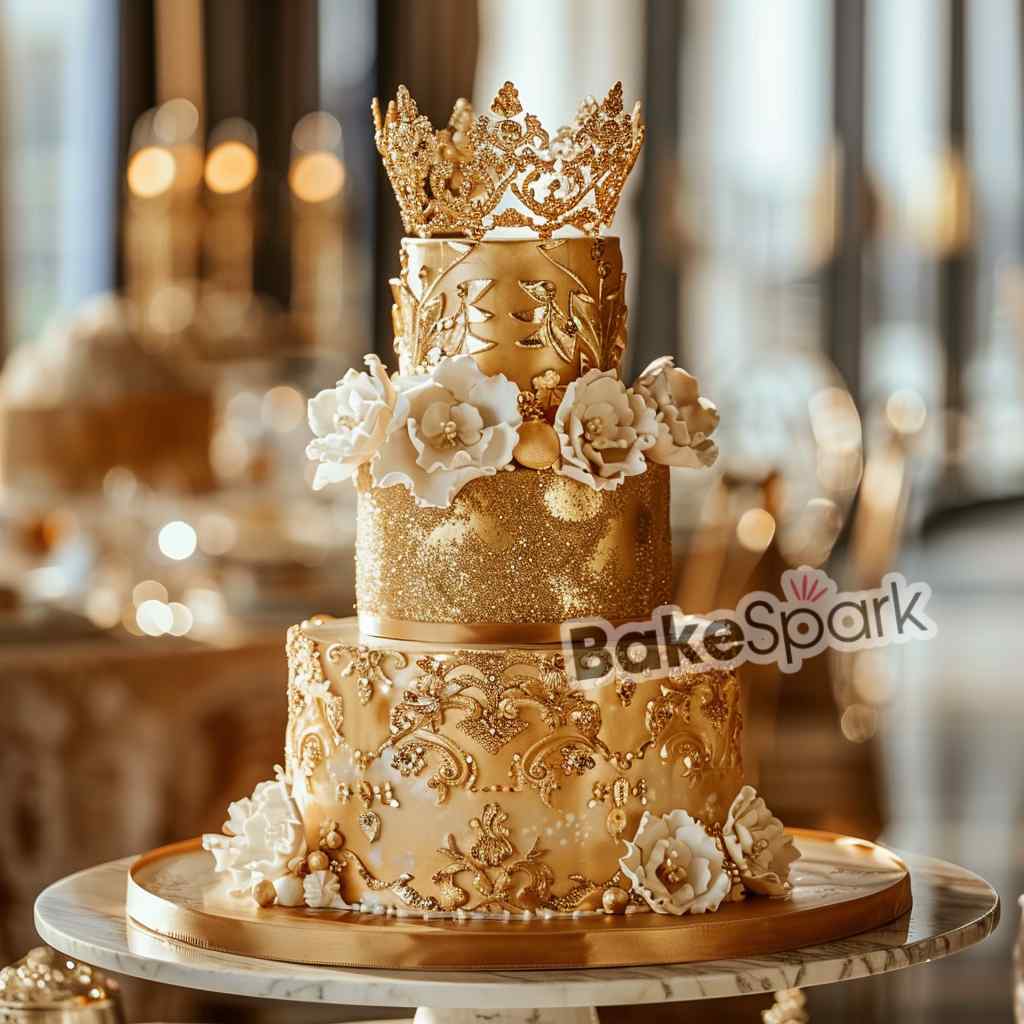 golden cake design
